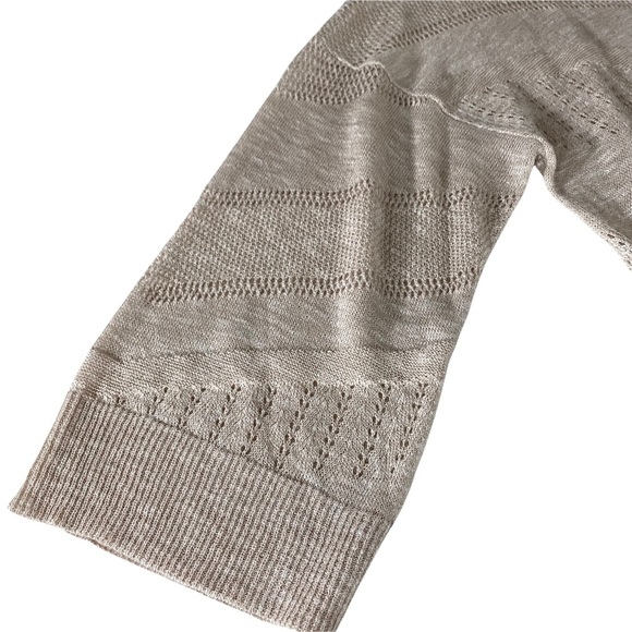 EST. 1946 Crochet Cardigan Sweater Beige Womens Size L Breathable Open Front. - Picture 10 of 15